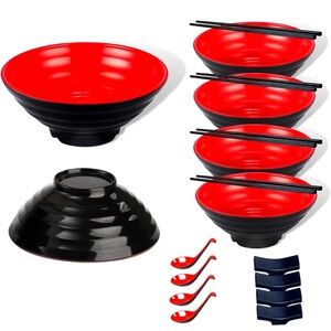 NWT - Red Ramen Bowl Set (BPA FREE)